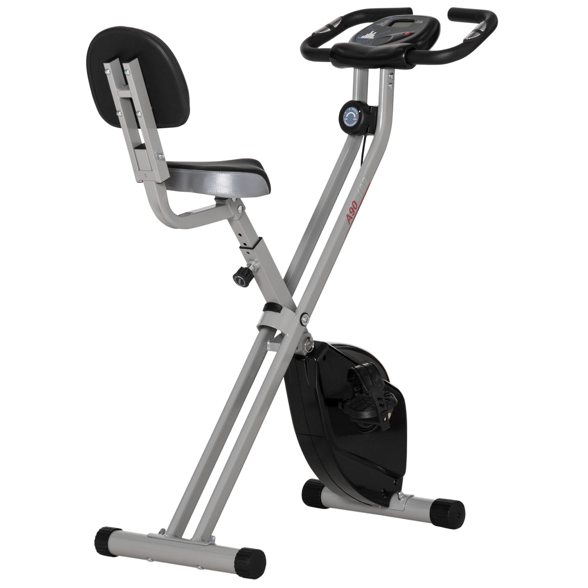 Heimtrainer Fahrradtrainer mit 8 stufig einstellbarem Magnetwiderstand höhenverstellbar Stahl Schwarz+Grau
