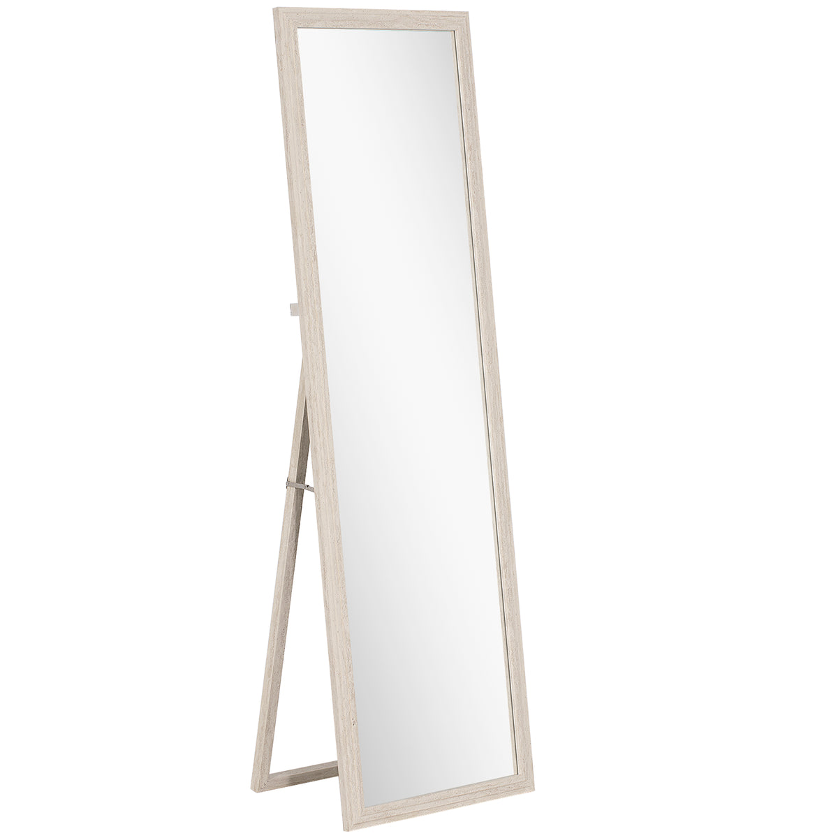 HOMCOM 160 x 50 cm Ganzkörperspiegel, vielseitig verwendbar, rechteckiges Design mit Rahmen, Weiß