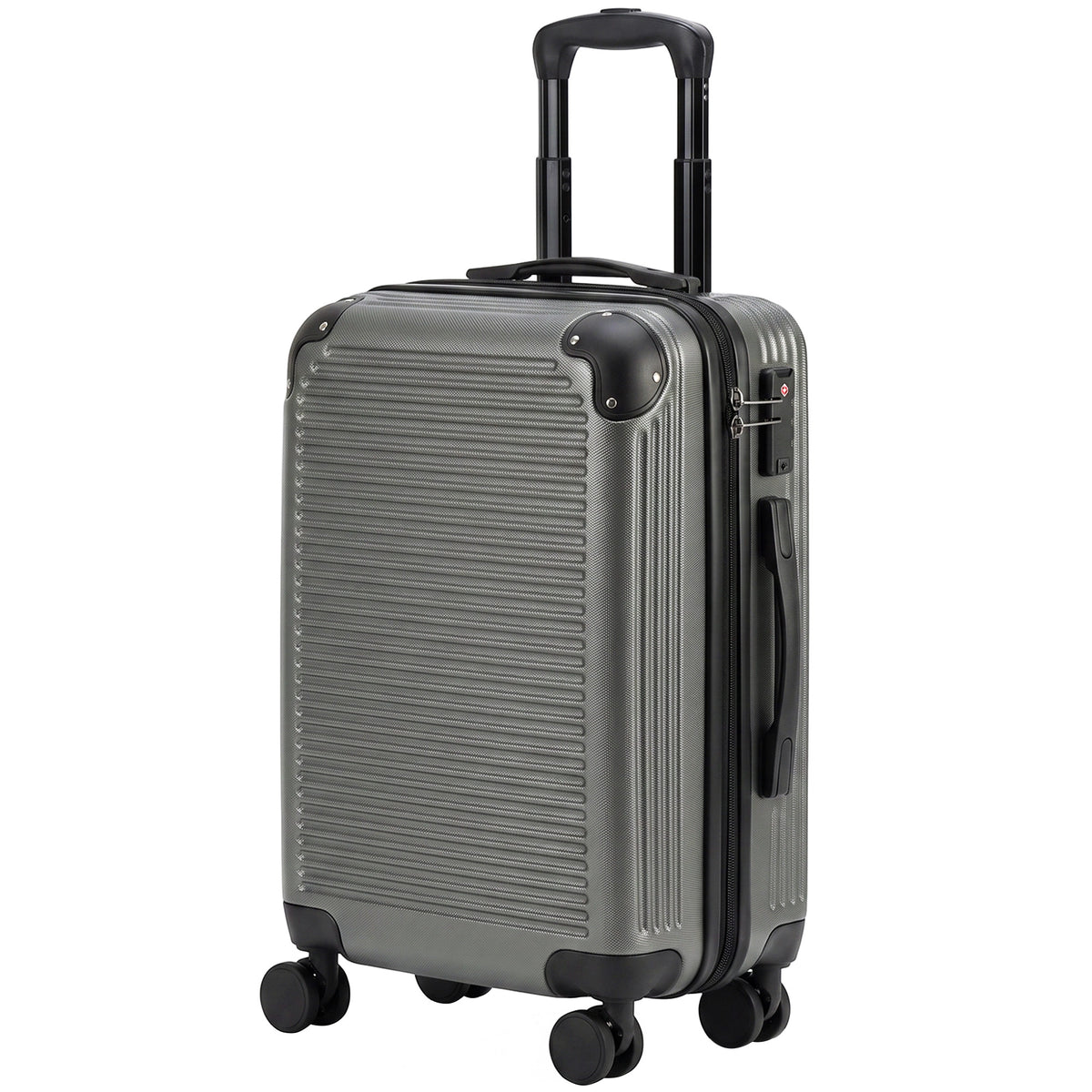 HOMCOM Reisekoffer Hartschale erweiterbar Rollkoffer Trolley 4 Rollen TSA Schloss 77 cm Dunkelgrau