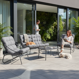 4-teiliges Gartenmöbelset VIBE Sessel Sofa Tisch GRAU – Produktabbildung 4