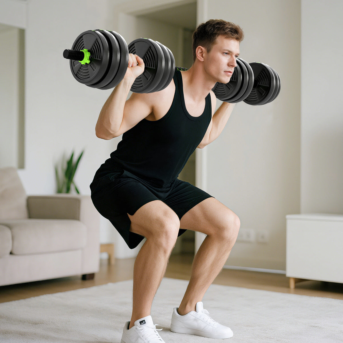 Hantelset verstellbar 20 KG Kurzhantel Set Kurzhanteln Langhanteln Hanteln Set für Krafttraining – Produktabbildung 2
