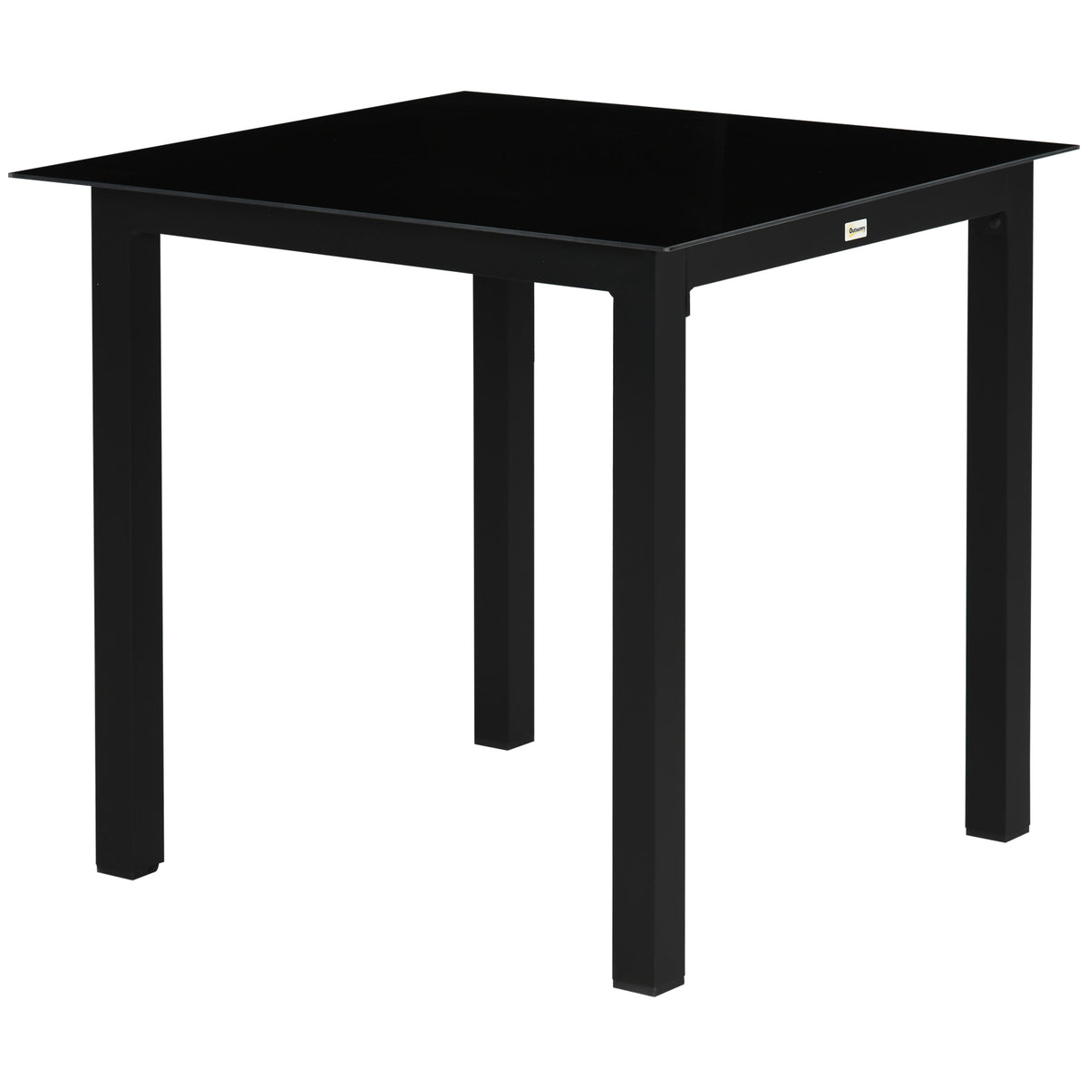 Outsunny Gartentisch Outdoor-Tisch Outdoor-Loungetisch, wetterbeständig, 80 x 80 x 74 cm, Schwarz
