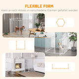 PawHut Welpenauslauf, modulares Design, klappbar, Stahlrahmen, für Innen, weiß, 90 x 123 x 102cm – Produktabbildung 4
