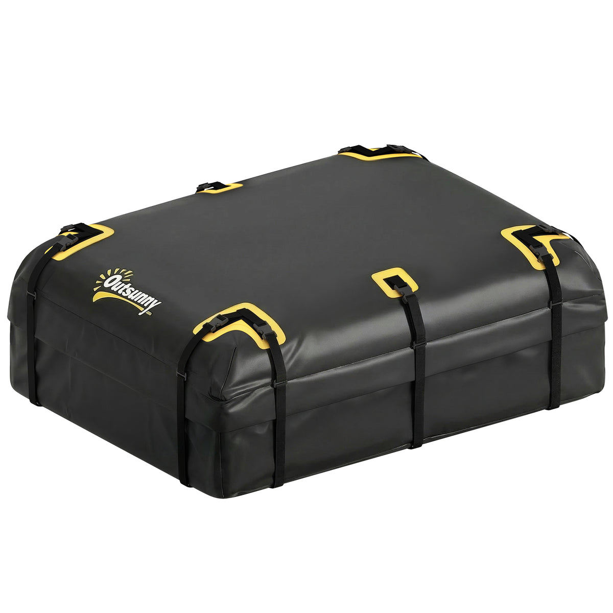 Car Roof Box 21 Cubic Feet Foldable Waterproof Roof Cargo Carrier with Anti-Slip Mat 10 Heavy Duty Straps 6 Door
