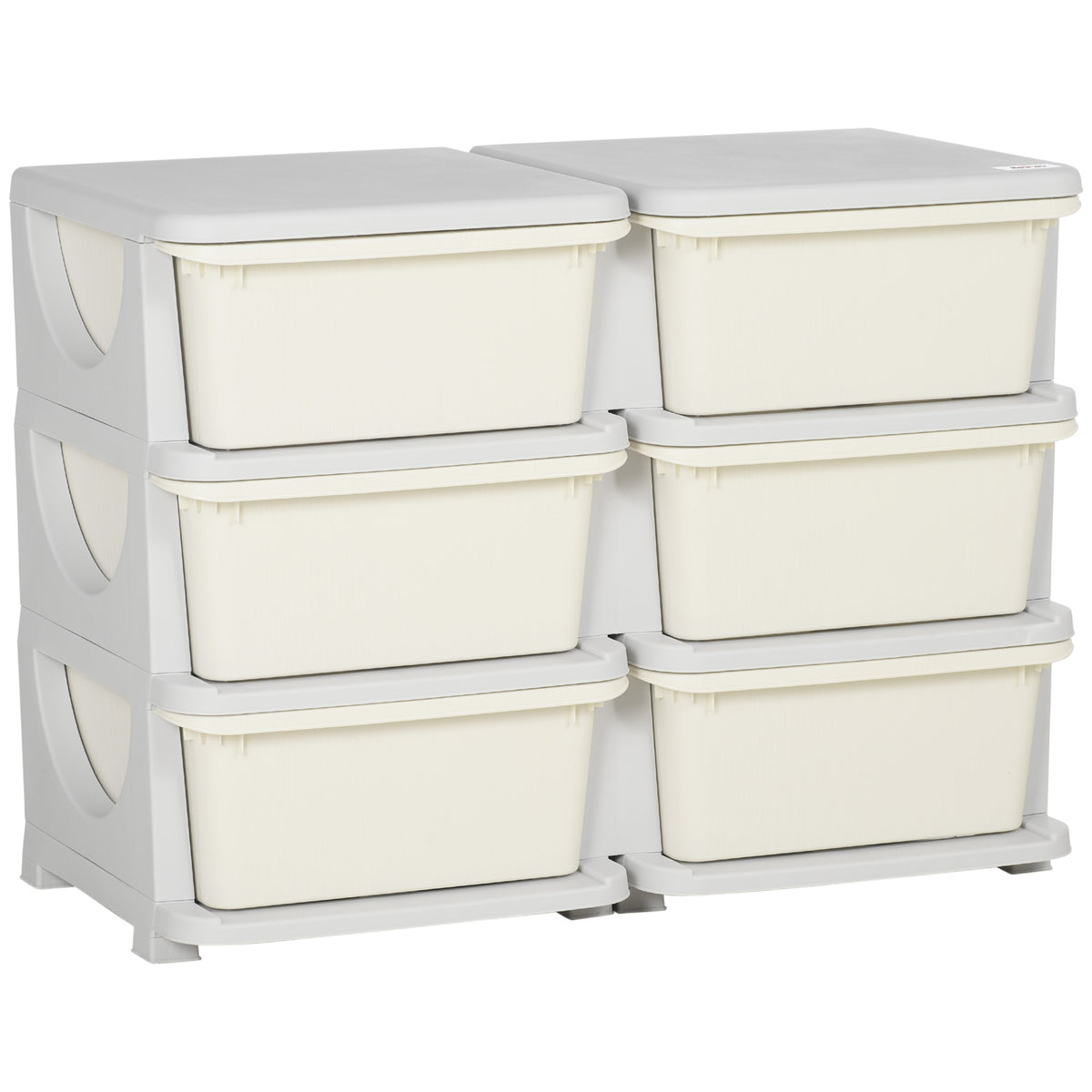 Children's storage box, kids' storage box, 3 drawers, white