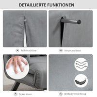 HOMCOM Schlafsofa, Doppelsofa, Gästebett, inklusive 2 Kissen, Grau – Produktabbildung 6