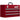 Werkzeugkiste mit 3 Schubladen, oberes Staufach, Stahlverschlüsse, Tragegriff, 51x22x32 cm, Rot