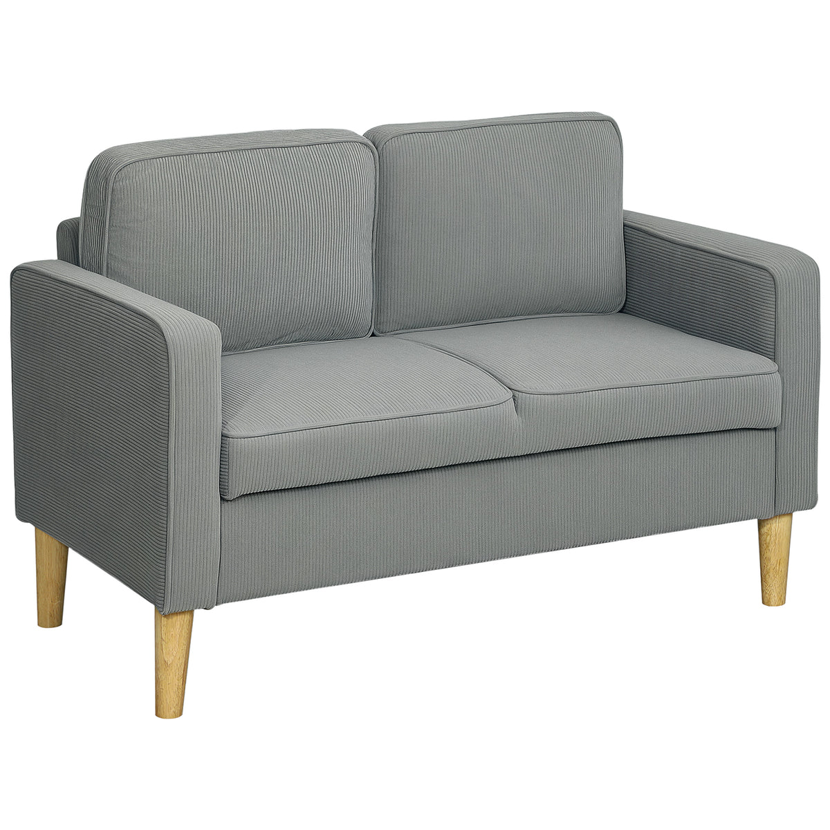 HOMCOM Zweisitzer-Sofa mit Stauraum und soliden Holzbeinen, für Wohnzimmer, Schlafzimmer, 117 x 63 x 79 cm