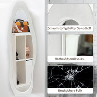 HOMCOM Ganzkörperspiegel, wellige Form, 160 x 50 cm, freistehend, samtartiger Rahmenbezug, Schlafzimmer – Produktabbildung 5