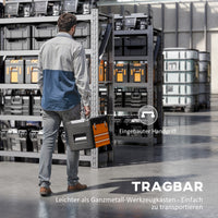 HOMCOM Werkzeugkiste leer, 49,7 x 25,3 x 28,9 cm Werkzeugkasten mit Schublade, Mini-Box Stahl Orange – Produktabbildung 7