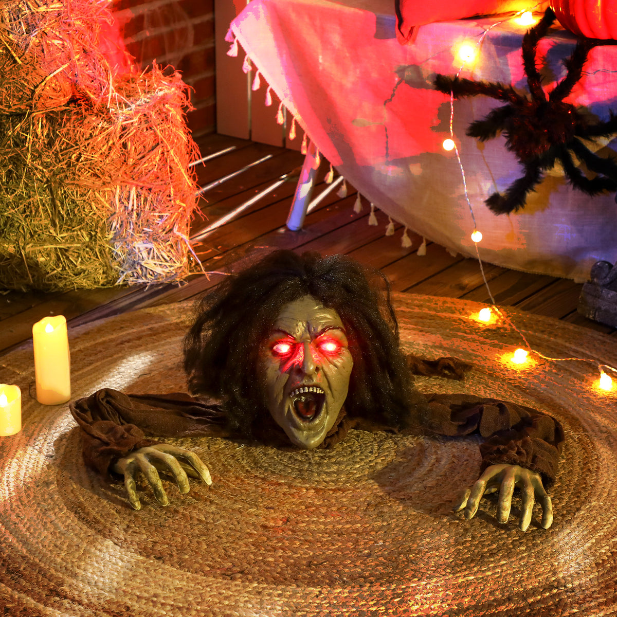 Outsunny Kriechende Zombie-Dekoration für Halloween, Sounds, Lichter, Batteriebetrieb – Produktabbildung 2