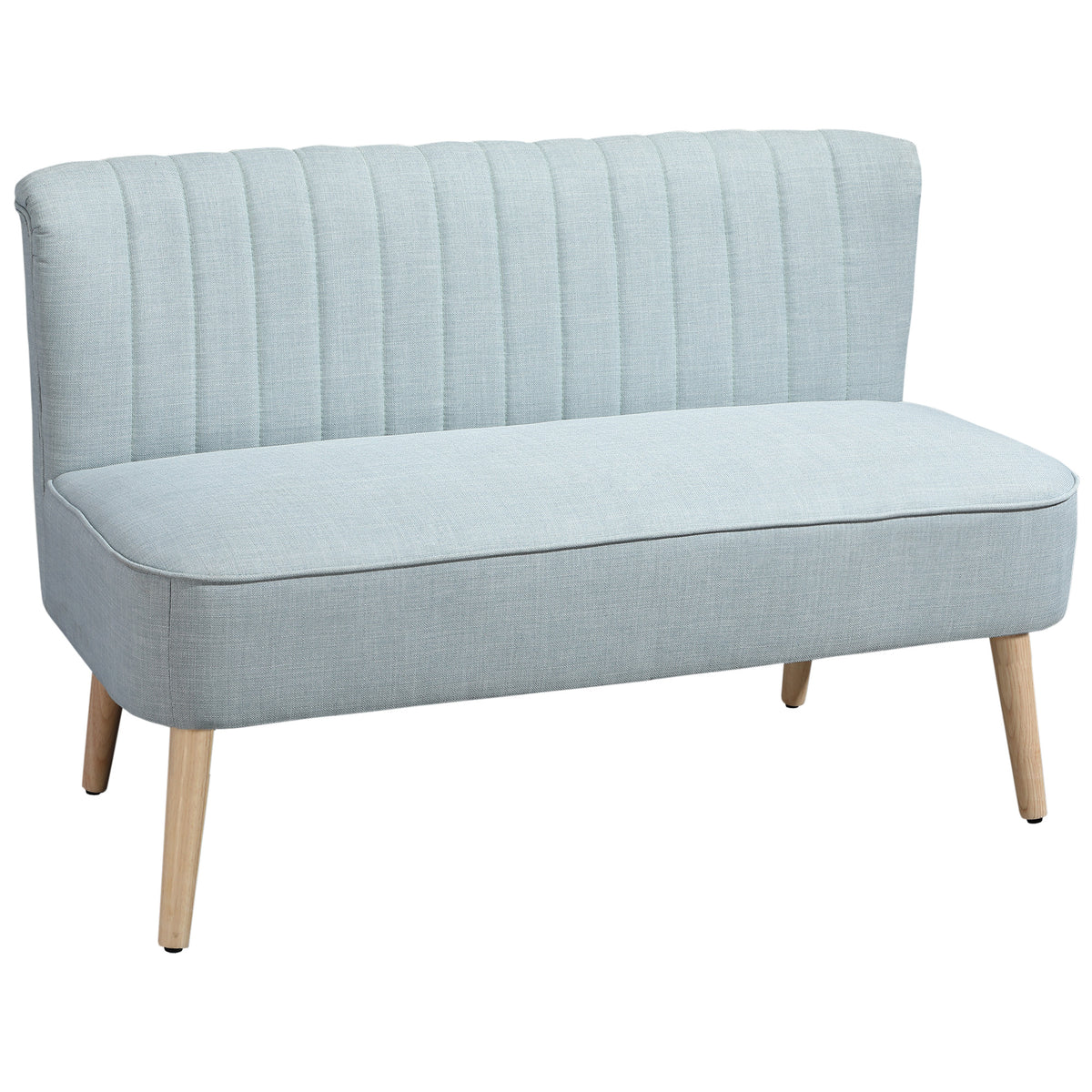 HOMCOM 2-Sitzer Sofa, weiche Polsterung, pflegeleichter Bezug, bis 220 kg, 117 x 56,5 x 77 cm, Hellgrün