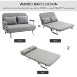 HOMCOM Schlafsofa, Doppelsofa, Gästebett, inklusive 2 Kissen, Grau – Produktabbildung 4