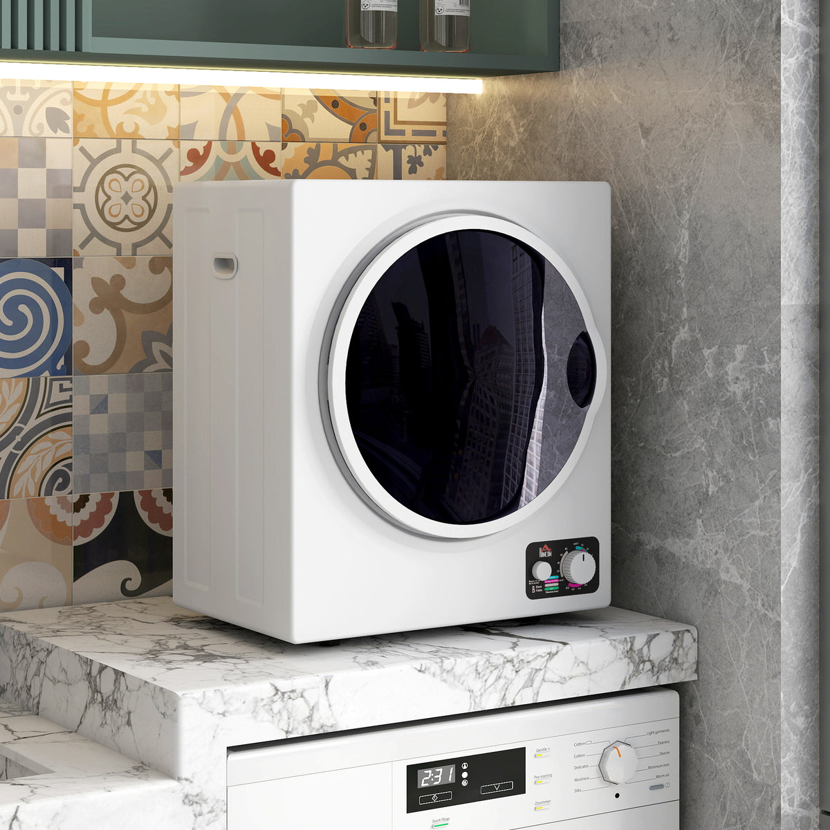 Mini tumble dryer 4 kg with 4 programs, 2 heat settings, sterilization up to 65℃ 850W for clothes (2)