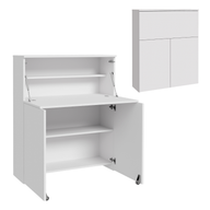 VERTO fold-out desk that folds away into a cupboard – White
