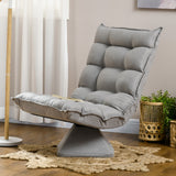 HOMCOM Relaxsessel Lesesessel, drehbar, Samtoptik, 62 cm x 70 cm x 95 cm, Hellgrau – Produktabbildung 2