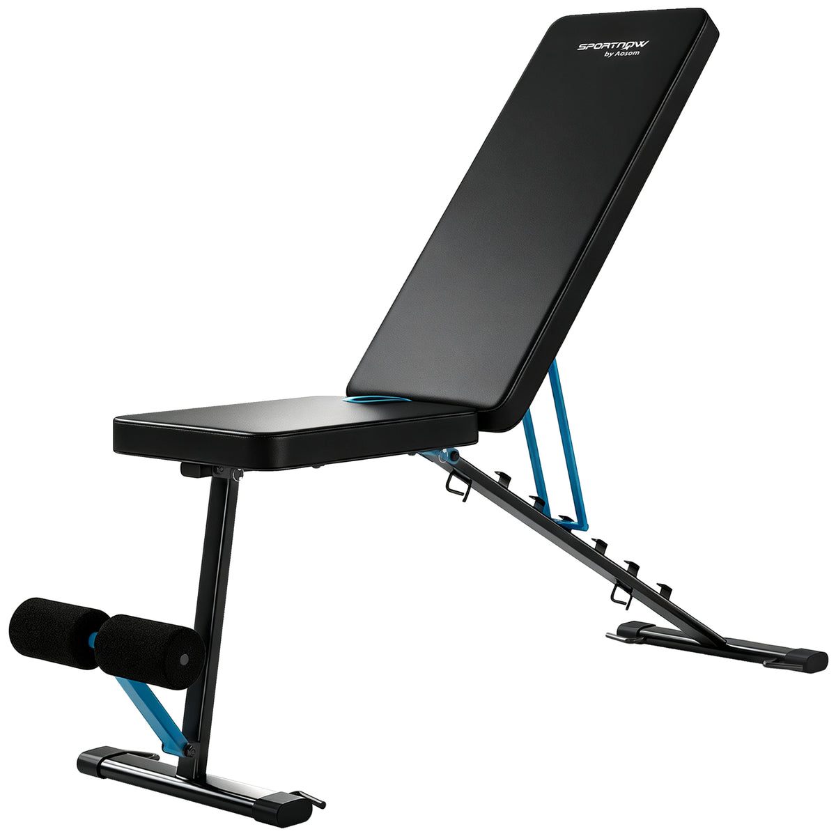 Adjustable weight bench, training bench with leg extension, 7-position backrest, adjustable padding, 300 kg load