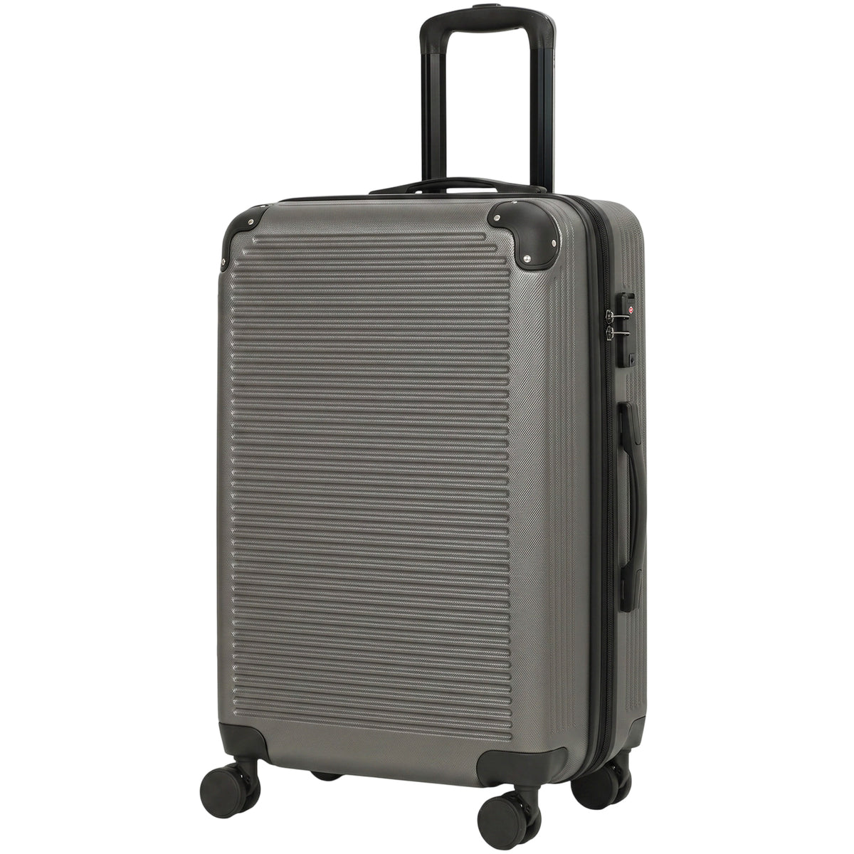 HOMCOM Reisekoffer Hartschale erweiterbar Rollkoffer Trolley 4 Rollen TSA Schloss 66 cm Dunkelgrau