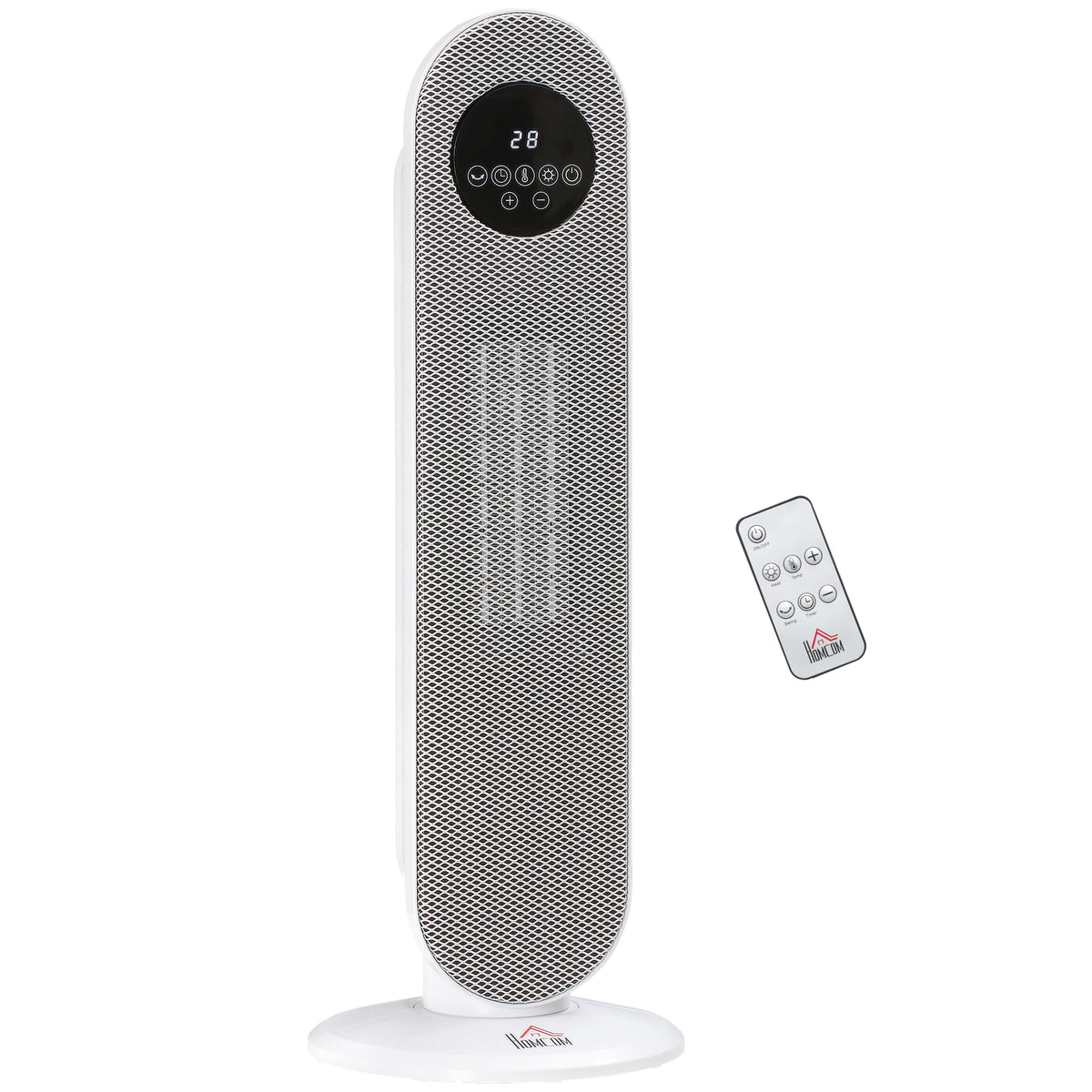 HOMCOM Heizlüfter 2000W Heizlüfter, PTC Keramik Elektrische Heizung mit Fernbedienung, Oszillation, 12h Timer