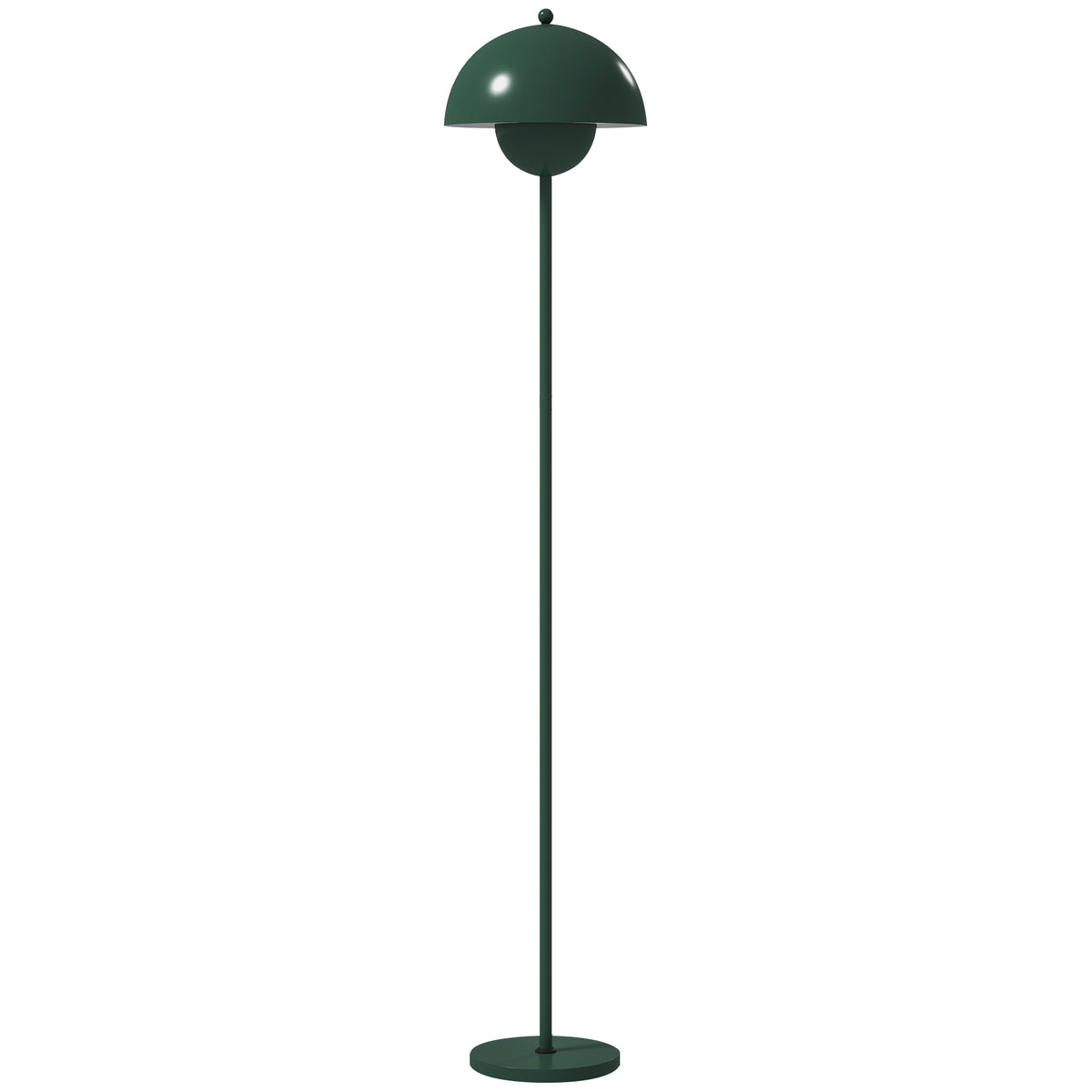HOMCOM Stehlampe, runder Schirm, Fußschalter, langes Kabel, eleganter Look, Stahl, Grün
