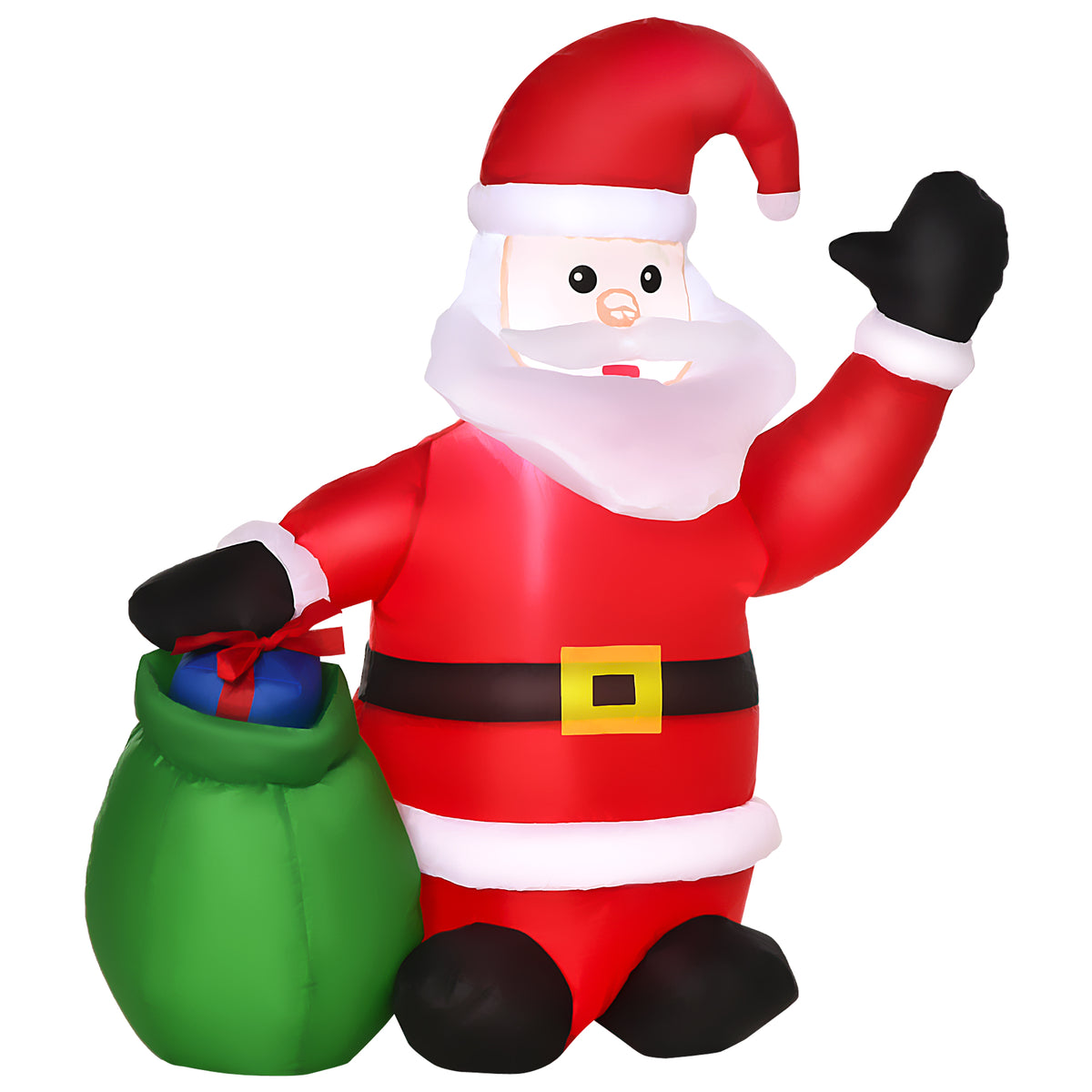 HOMCOM Weihnachtsdeko Aufblasbarer Weihnachtsmann Outdoor-Weihnachtsdekoration, inkl. Gebläse, 1,2 m, Rot +