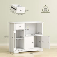 HOMCOM Küchenschrank mit Kabelloch, Kommode mit 2 Schränken, offenes Fach, Schublade, 80 x 35 x 72,2 cm – Produktabbildung 3