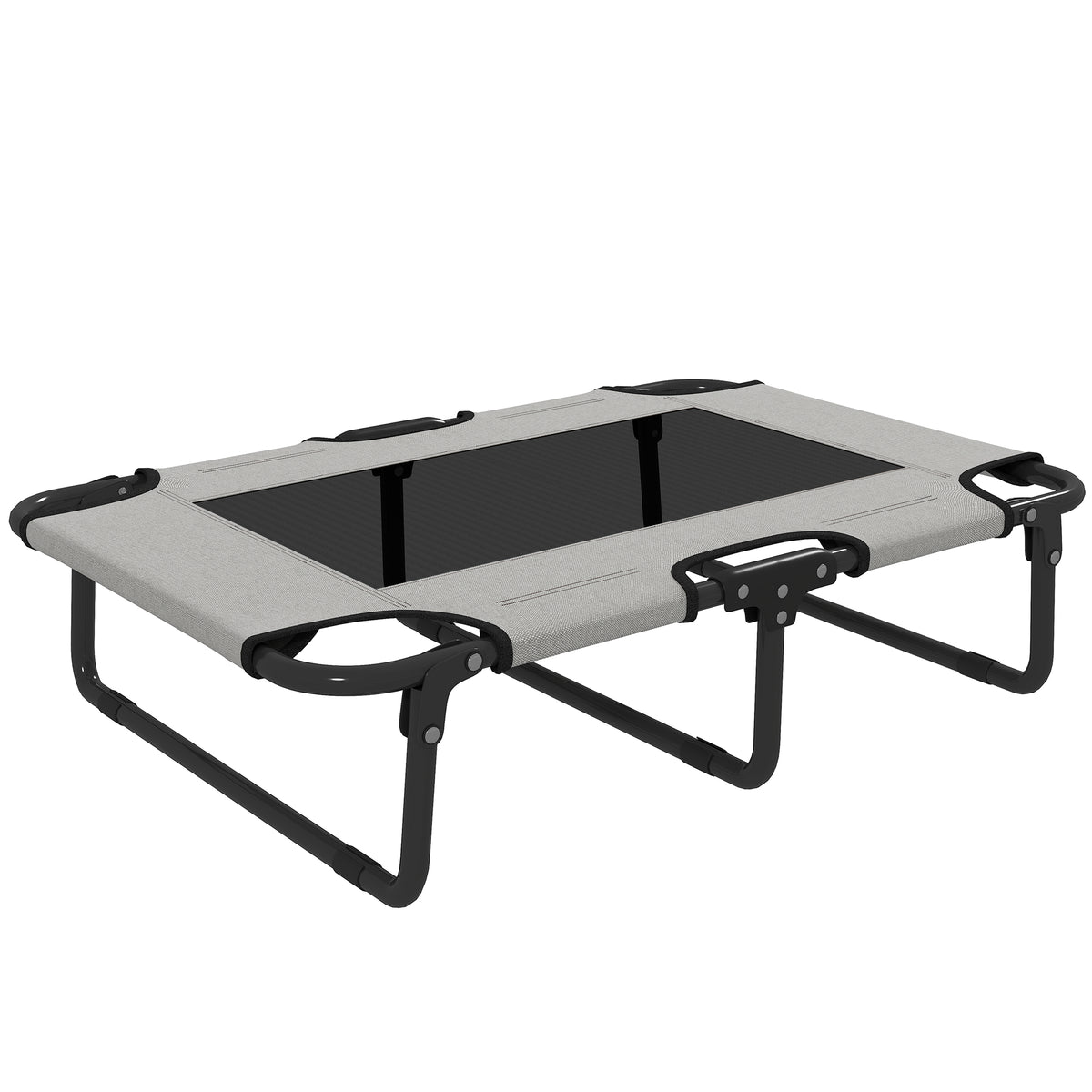PawHut Erhöhtes Hundebett klappbar Haustierbett, Outdoor Hundeliege mit Netzdesign Hellgrau Oxford 75 x 51 x