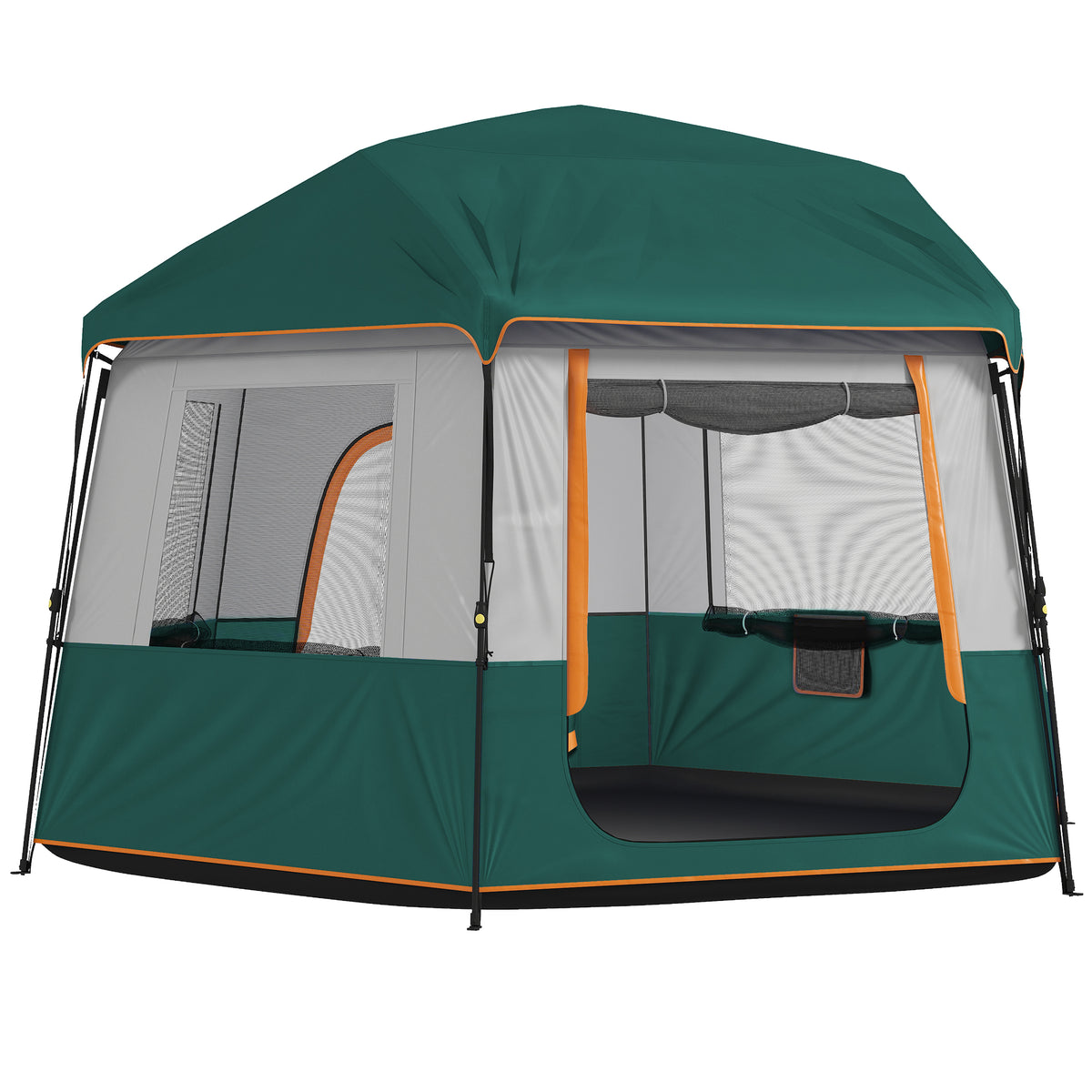 Camping tent for 4-6 people, stable, 3000mm waterproof family tent with removable rainfly, UV30+ protection
