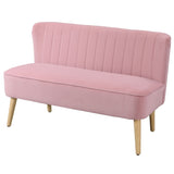 HOMCOM Sofa 2-Sitzer Stoffsofa Couch Polstersofa Loungesofa breit Rosa