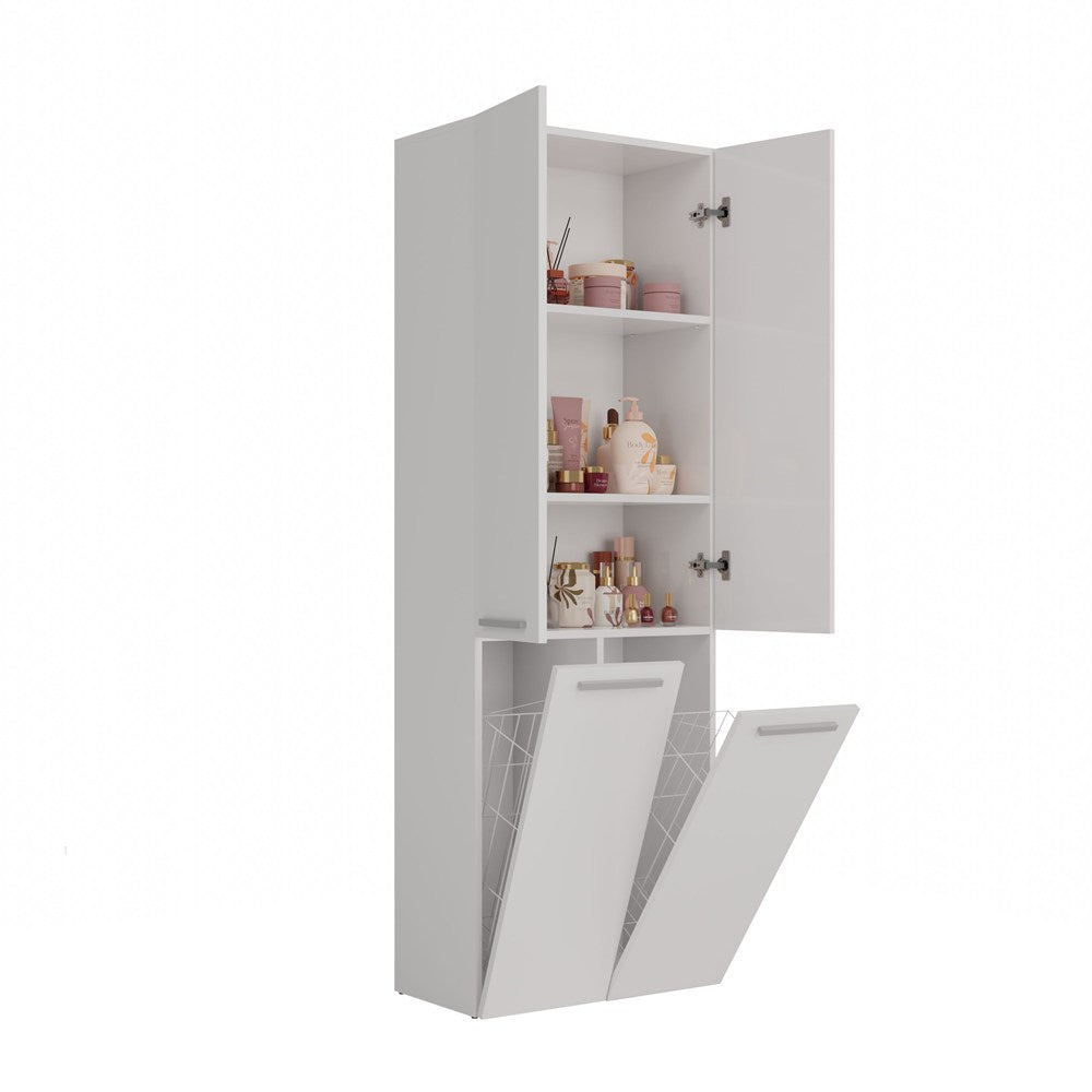 Badezimmer-Hochschrank Nel 2K/DD WEISS – Produktabbildung 2
