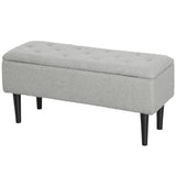 HOMCOM Sitztruhe, Sitzbank mit Stauraum, bis 120kg, Samtoptik, 95x38x45cm, Grau – Produktabbildung 7