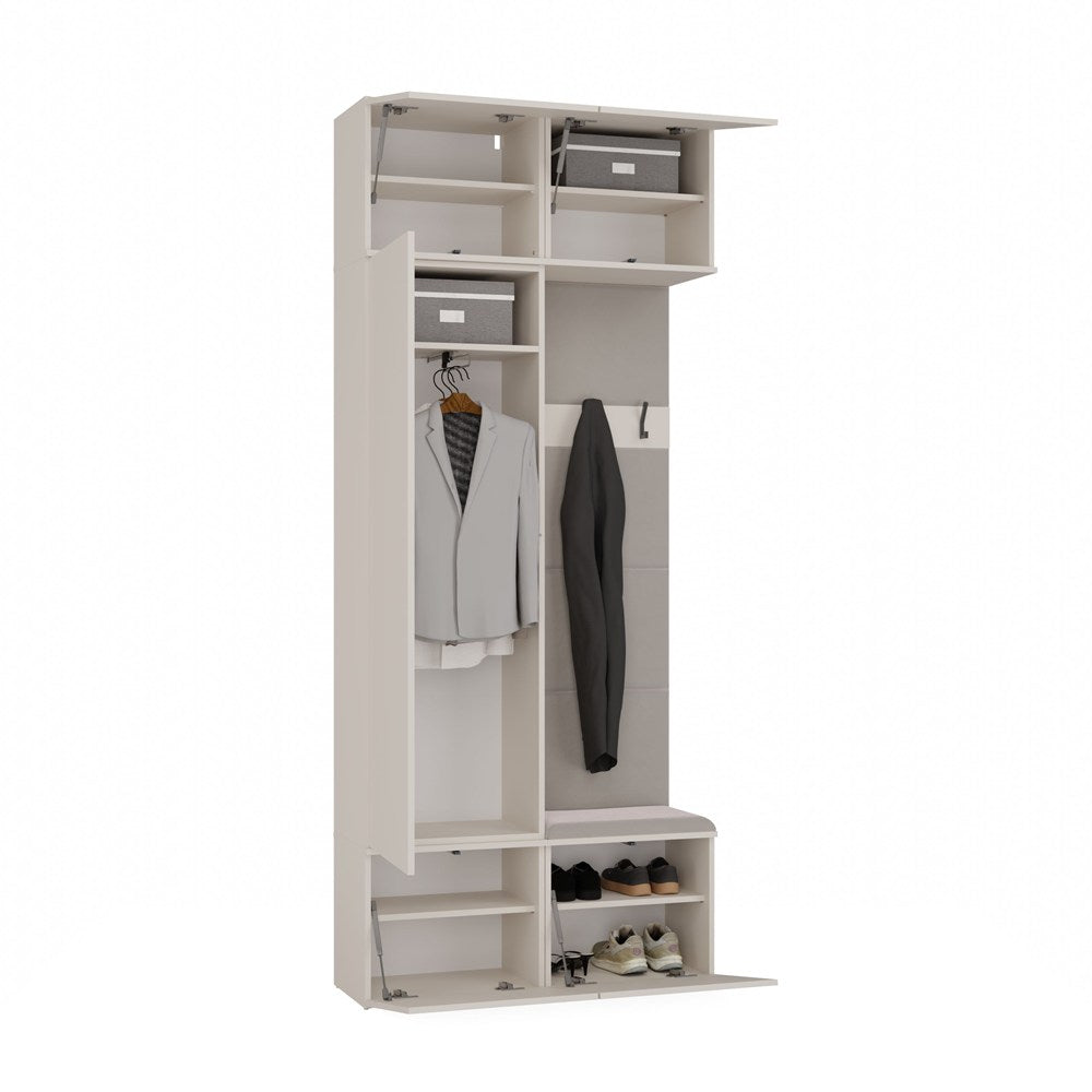 Garderobe Schrank + Kleiderpaneel HAGA II 1Sz1W KASCHMIR BEIGE – Produktabbildung 2