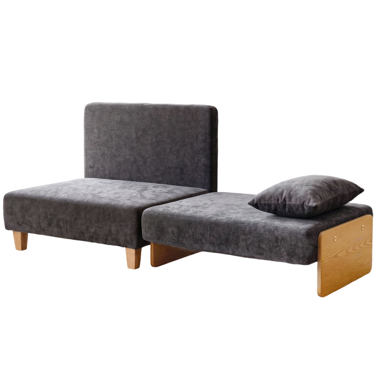 HOMCOM Schlafsessel 2-in-1 mit Bettfunktion, Schlafsofa mit 2 waschbaren Kissen, Seitentaschen für