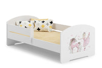 Kinderbett LUK 160x80 mit Rausfallschutz – Mädchen mit Einhorn