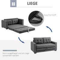 HOMCOM Schlafsofa Klappsofa 2-Sitzer Stoffsofa Bettsofa Sofa mit Schlaffunktion Sofagarnitur – Produktabbildung 5