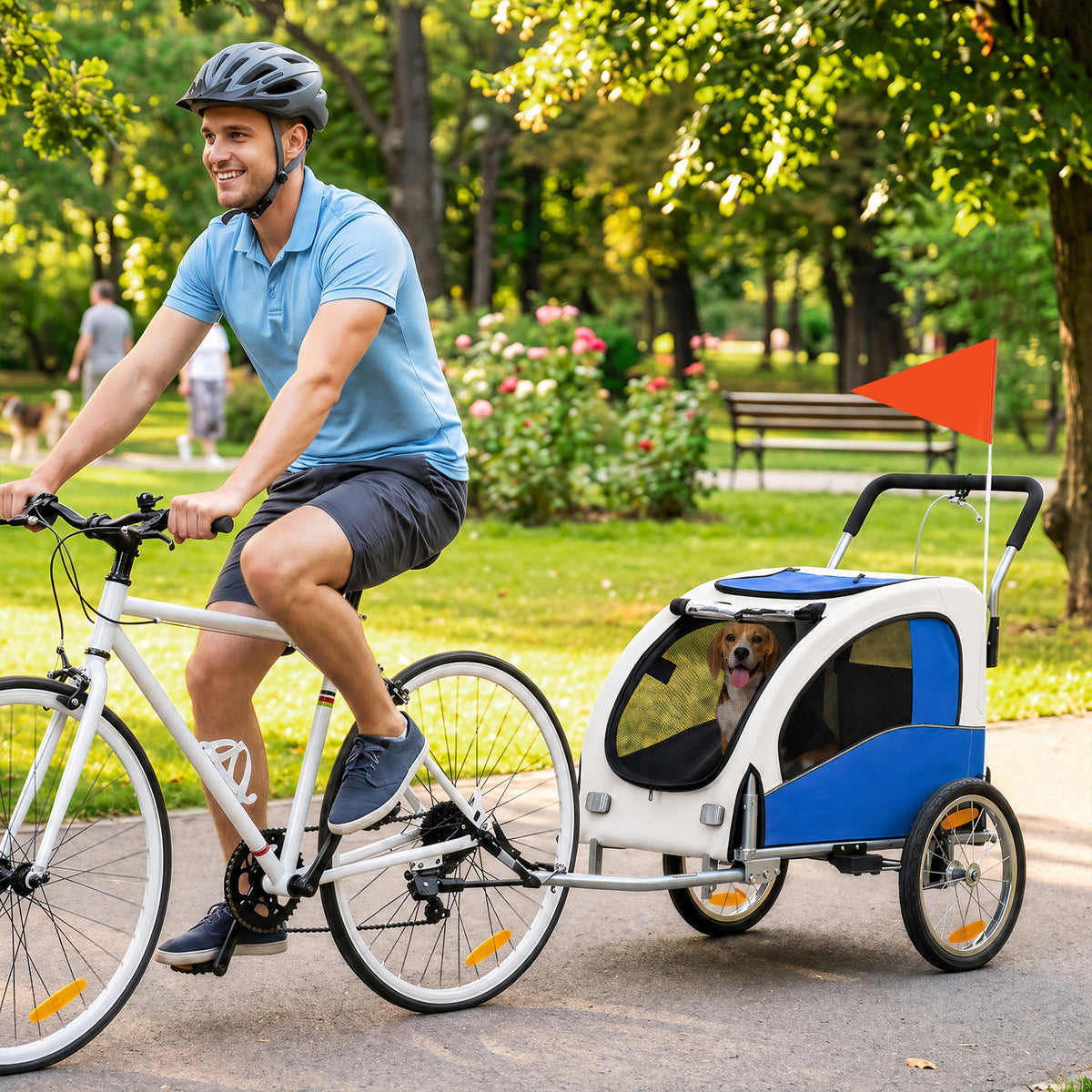 PawHut 2-in-1 Hundeanhänger für Fahrrad Faltbarer Hundebuggy für kleine & mittelgroße Hunde bis 20 kg – Produktabbildung 2