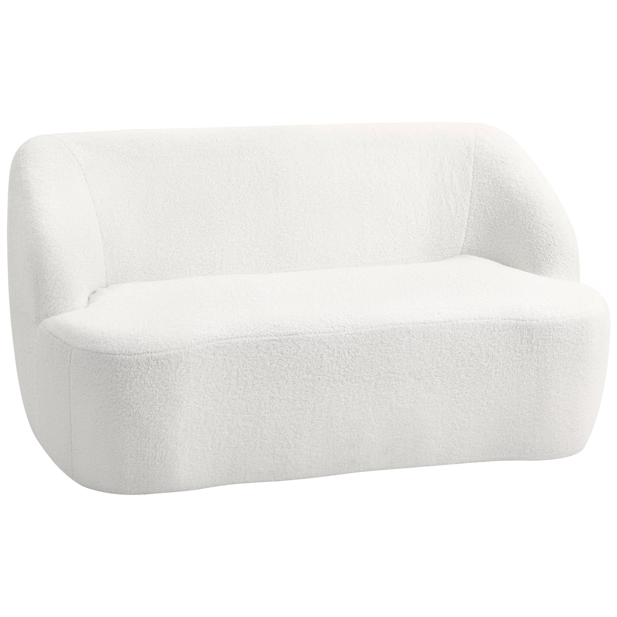 HOMCOM 2-Sitzer-Sofa, geschwungenes Design, Polstersofa mit Fleece-Bezug, für Wohnzimmer, Schlafzimmer
