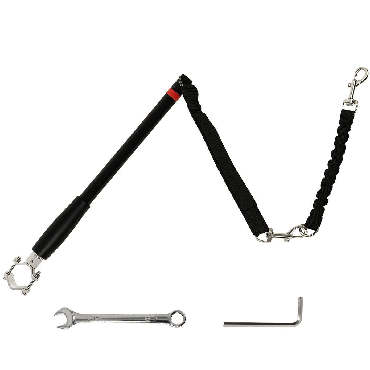 PawHut Hundeleine fürs Fahrrad, elastisches Seil, Stahlrohr, 124 cm, Schwarz