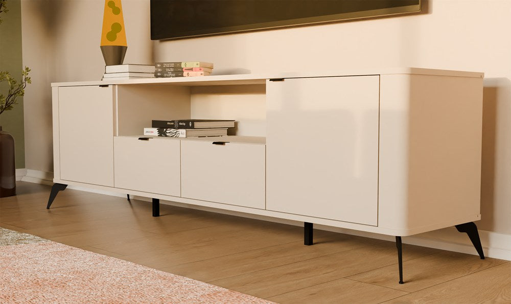 TV-Schrank CORDOBA 2D2S Kaschmir Beige 2 Schubladen fürs Wohnzimmer – Produktabbildung 2