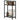 3-tier shelf with glass shelves, 18 cm wide, steel frame, crossbars, black