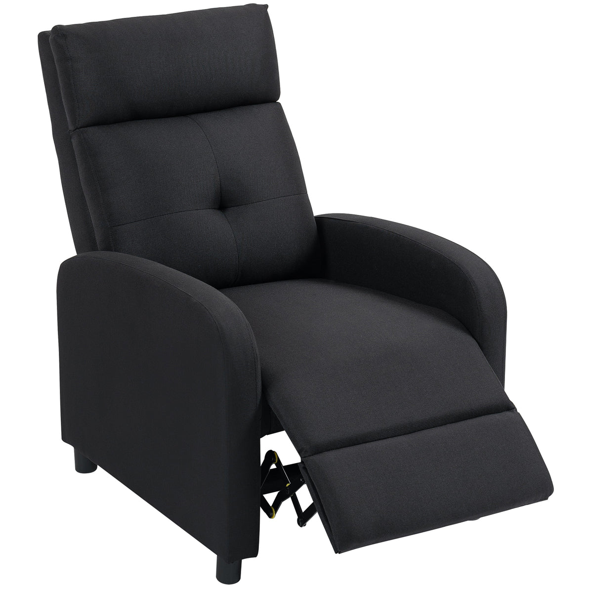 HOMCOM Relaxsessel mit Liegefunktion, ausfahrbares Fußteil, Taschenfederkern, bis 150 kg, Schwarz