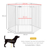 PawHut Welpenauslauf, modulares Design, klappbar, Stahlrahmen, für Innen, weiß, 90 x 123 x 102cm – Produktabbildung 3