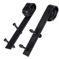 HOMCOM Gleitschienen-Bausatz für Schiebetür, bis 90 kg, Kohlenstoffstahl, 200 cm, Schwarz, inkl – Produktabbildung 9