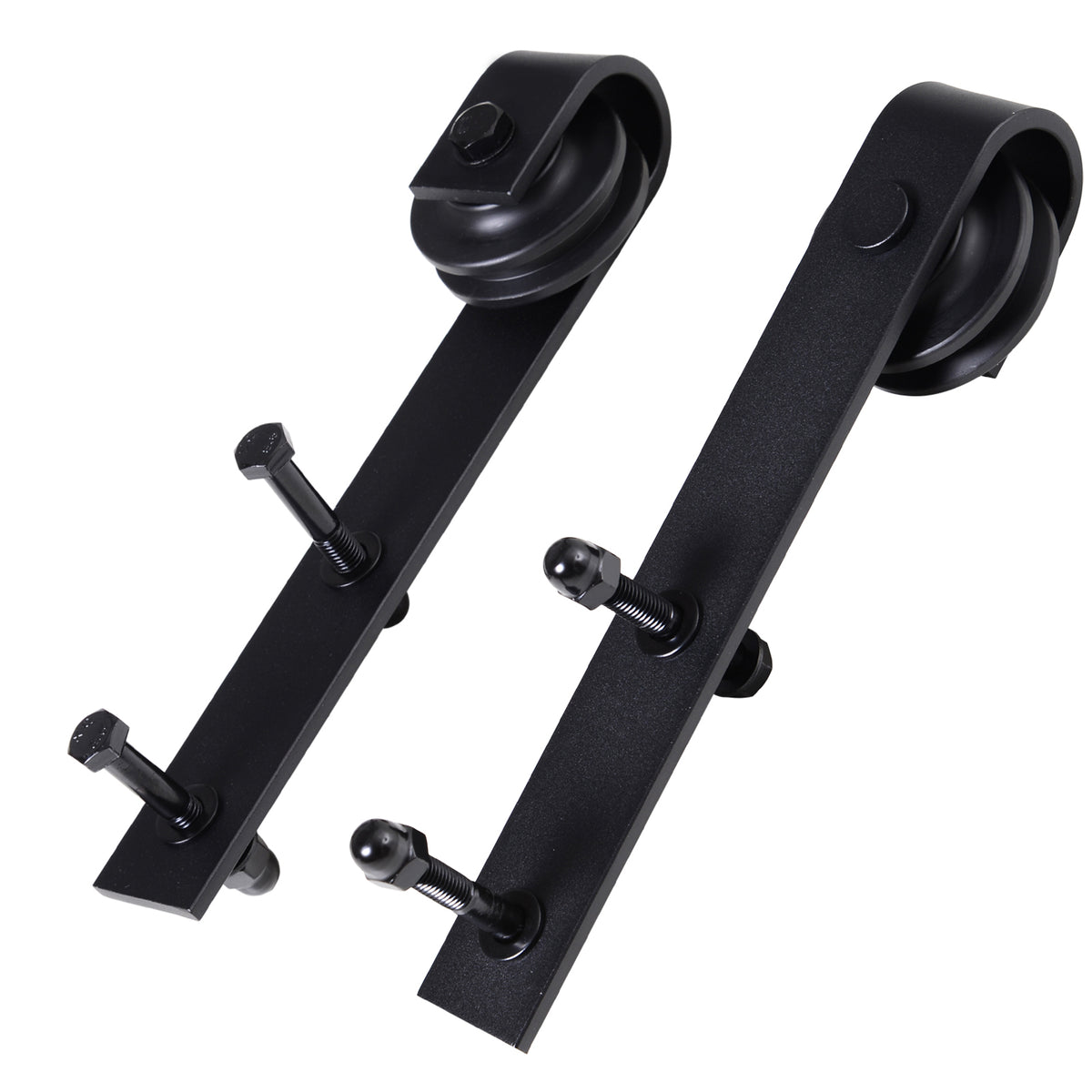 HOMCOM Gleitschienen-Bausatz für Schiebetür, bis 90 kg, Kohlenstoffstahl, 200 cm, Schwarz, inkl – Produktabbildung 9