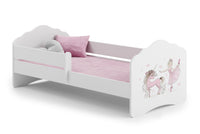 FALA 140x70 children's bed with railing - Girl with unicorn
