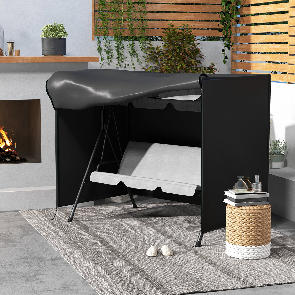 Outsunny Abdeckung für Gartenschaukel, Schutzhülle für Hollywoodschaukel, Abdeckhaube, wasserfest, 205 x – Produktabbildung 2