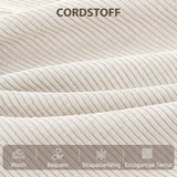 HOMCOM Schlafsofa mit verstellbarer Rückenlehne, Bettfunktion, verstecktem Stauraum und Cordbezug, Beige – Produktabbildung 7