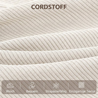 HOMCOM Schlafsofa mit verstellbarer Rückenlehne, Bettfunktion, verstecktem Stauraum und Cordbezug, Beige – Produktabbildung 7