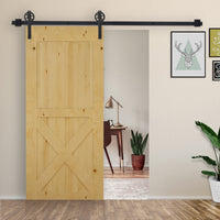 HOMCOM Gleitschienen-Bausatz für Schiebetür, rustikales Design, Karbonstahl, 200x4x0,6 cm, bis 90 kg – Produktabbildung 10