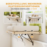 PawHut Katzenhaus mit Halterung für Fensterbänke und Heizungen, Kissen, Holzrahmen, Weiß – Produktabbildung 4